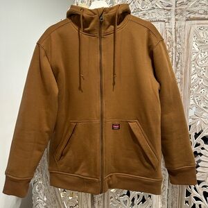 Wrangler Men's Tan Zip-Up high pile fleece lined Jacket